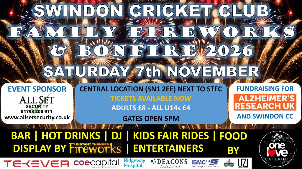 Swindon Cricket Club Family Fireworks and Bonfire Event 2026