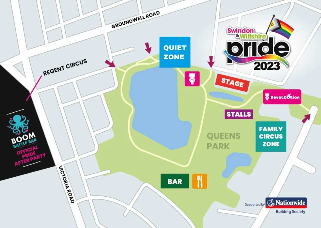 Swindon Pride 2023 Map Queens Park