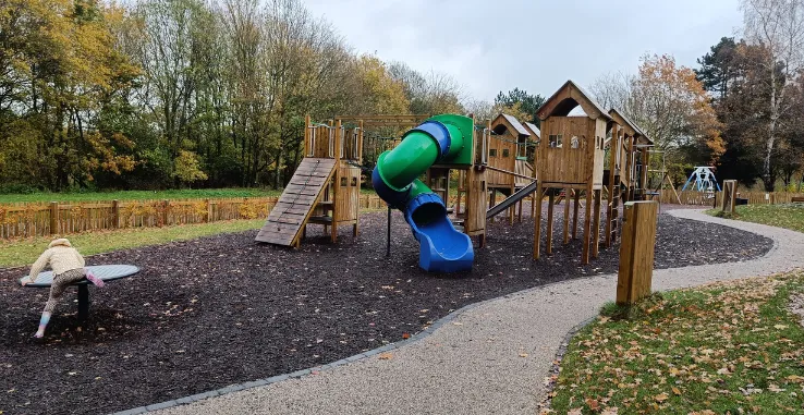 Coate Water park slides and outdoor play area